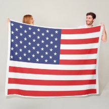 USA Flag Print Patriotic Fleece Blanket