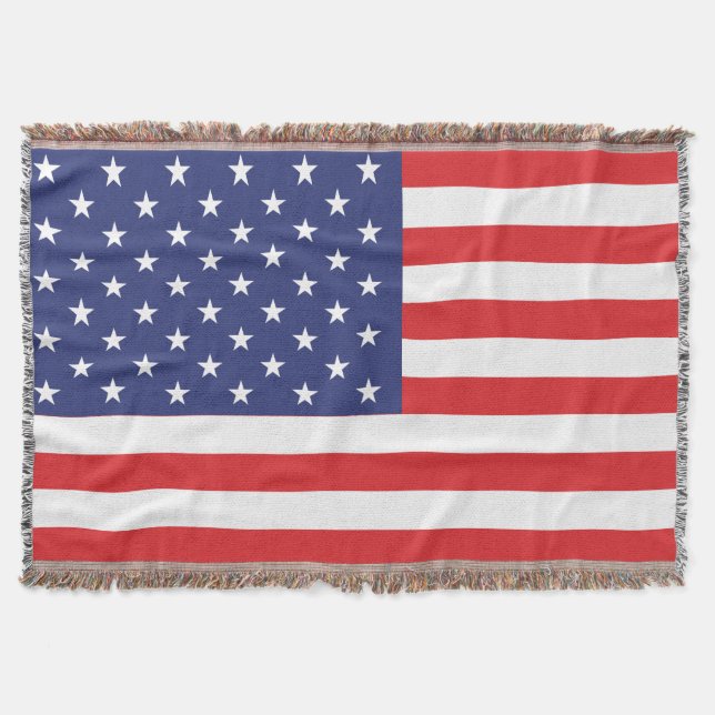 USA Flag Print Patriotic Throw Blanket Decke (Vorderseite)