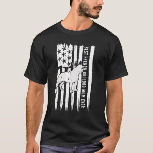 Usa Flag Proud French Bulldog Mama Frenchie Silhou T-Shirt