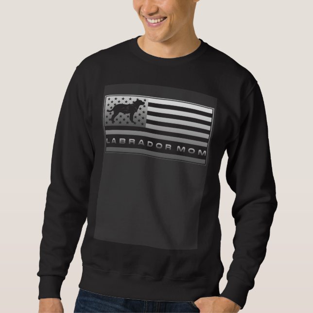 USA Flag Proud Labrador Retriever Lab Mom Silhouet Sweatshirt (Vorderseite)