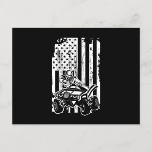 USA Flag Quad Racing ATV Rider Offroad Geschenk Postkarte