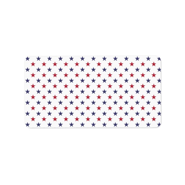 USA Flag Red and Flag Blue Stars Adressaufkleber (Vorne)