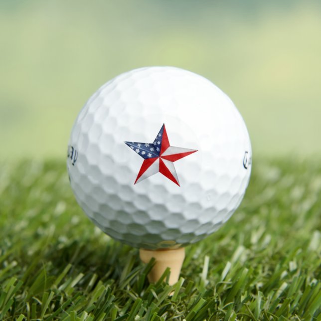 USA Flag Red Blue & White, Custom Gifts, Callaway Golfball (Insitu T-Shirt)