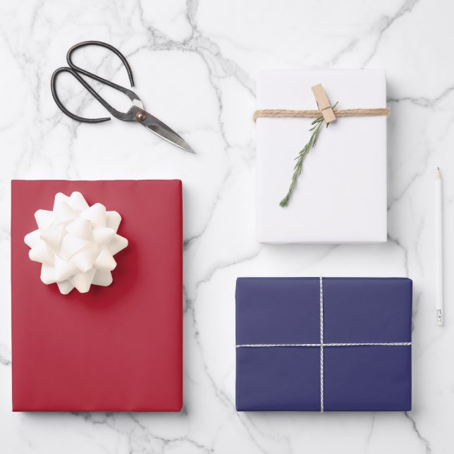 USA Flag Red White and Blue Geschenkpapier Set (Vorderseite)