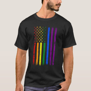 USA Flag Regenbogen 4. Juli LGBTQ Gay Pride Monat T-Shirt