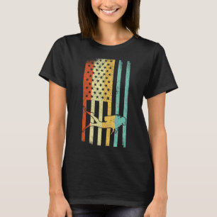 Usa Flag Retro Scuba Diving Scuba Diver Vinta T-Shirt