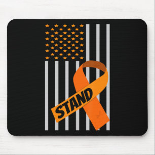 USA Flag Ribbon Leukemia Awareness Family Support Mousepad