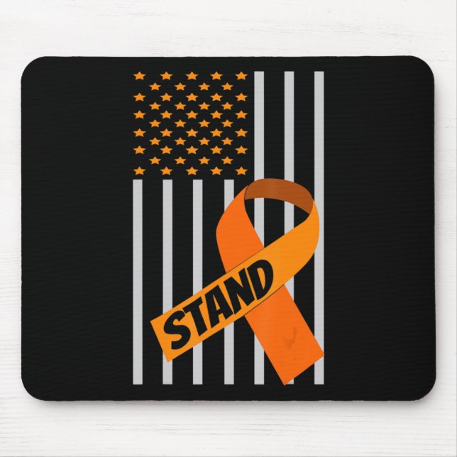 USA Flag Ribbon Leukemia Awareness Family Support Mousepad (Vorne)