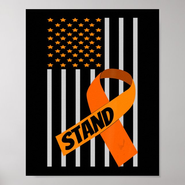 USA Flag Ribbon Leukemia Awareness Family Support Poster (Vorne)