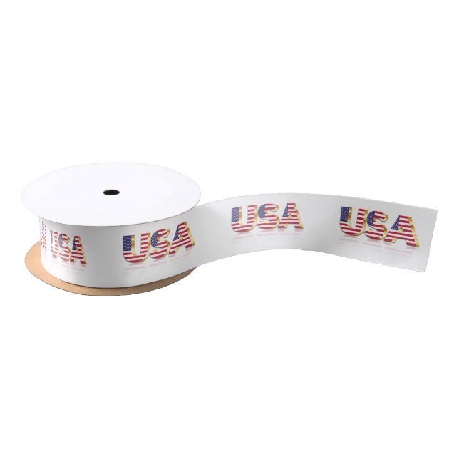 USA Flag Ribbon Satinband (Spule)