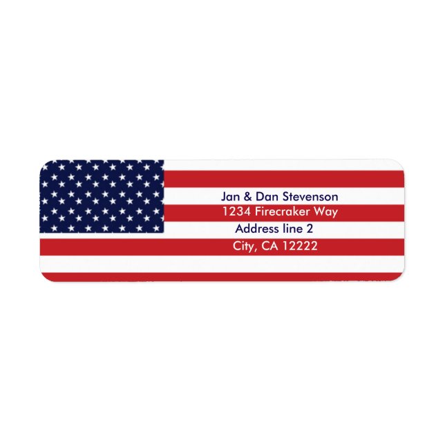 USA Flag Rücksendeadressen-Aufklebers Stars & Stri (Vorne)