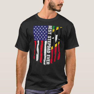 Usa Flag & Saint Kitts und Nevis Flag Best Stepdad T-Shirt