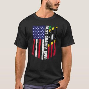 Usa Flag & Saint Kitts und Nevis Flag Beste Grampa T-Shirt