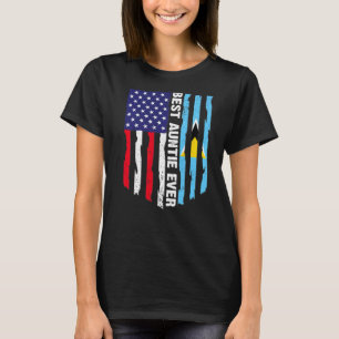 Usa Flag & Saint Lucia Flag Beste Jugendherberge T-Shirt