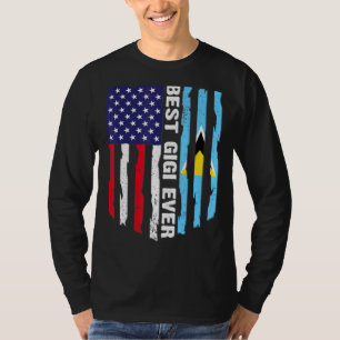 Usa Flag & Saint Lucia Flag Bestes Gigi je T-Shirt