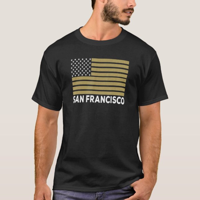 USA Flag San Francisco Dark Red & Maroon San Franc T-Shirt (Vorderseite)