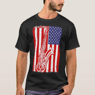 USA Flag Saophonist Gift Saophone T-Shirt