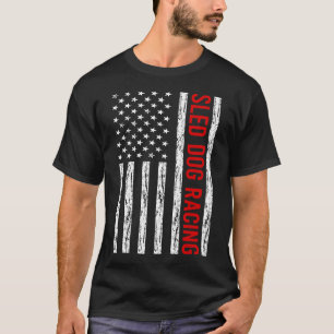 USA Flag Schlittenhunde-Racing-Hunde gegossen T-Shirt