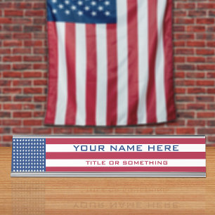 USA Flag Schreibtischnamensplakette