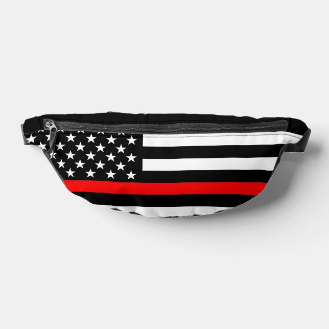 USA Flag Schwarz-Weiß-dünne rote Linie Decke auf e Bauchtasche (Ablage )