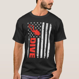 Usa Flag Scuba Diving T-Shirt für Tauchlehrer