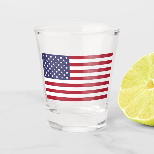 USA Flag Shot Glass Schnapsglas (Vorderseite)