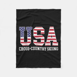 Usa Flag Skier - amerikanischer Langlauf-Langlauf Fleecedecke