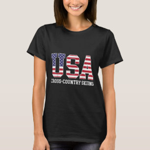 Usa Flag Skier - amerikanischer Langlauf-Langlauf T-Shirt