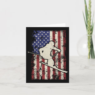 Usa Flag Skifahren & Amp; Skifahrer Langschläfer Karte
