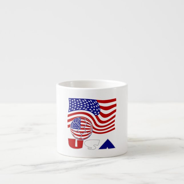USA Flag Soccer Ball Espressotasse (Vorderseite)