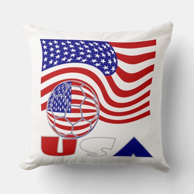 USA Flag Soccer Ball Kissen (Vorderseite)