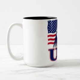 USA Flag & Soccer Ball Two-Tone Mug – Patriotic Sp Zweifarbige Tasse