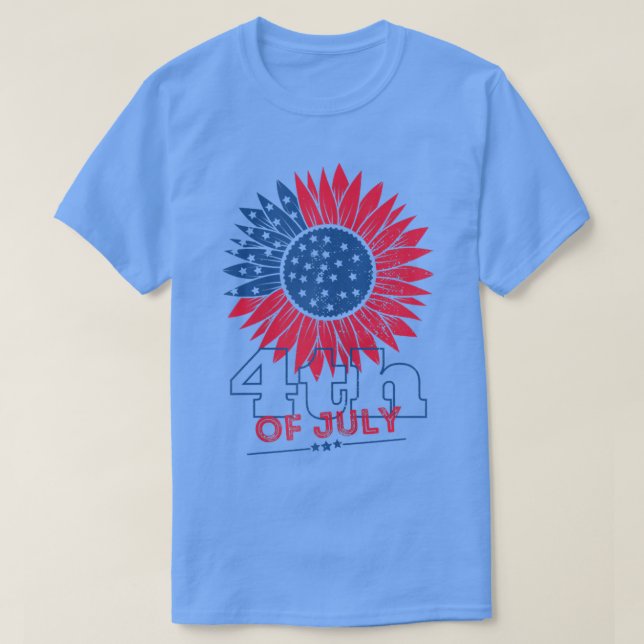 USA Flag Sonnenblumen Design Ameri T-Shirt (Design vorne)