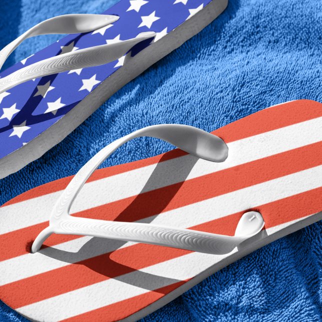 USA Flag Stars Streifen Red Blue 4. Juli Flip Flops (Von Creator hochgeladen)