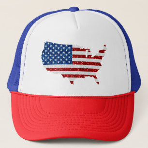 USA Flag Stars & Strips 4. Juli Glitzer Truckerkappe