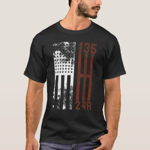 Usa Flag Stick Shift Geber 4x4 Suv Off Road Trails T-Shirt