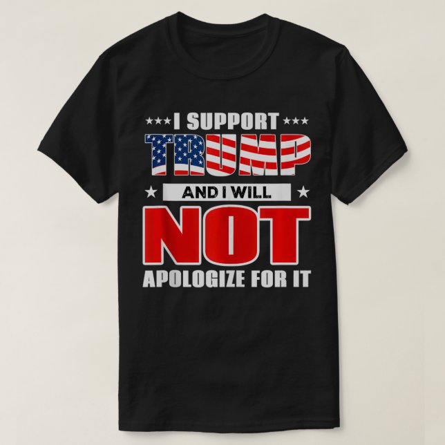 USA Flag Support Trump T-Shirt (Design vorne)