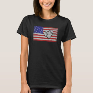 Usa Flag Team Softball Player am 4. Juli Vintag T-Shirt