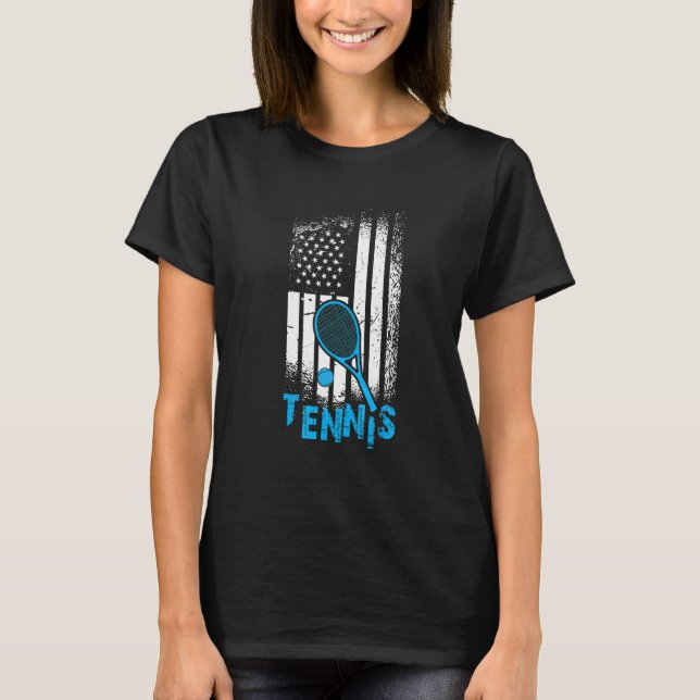 USA flag tennis, US flag tennis, tennis, tennis_3 T-Shirt (Vorderseite)