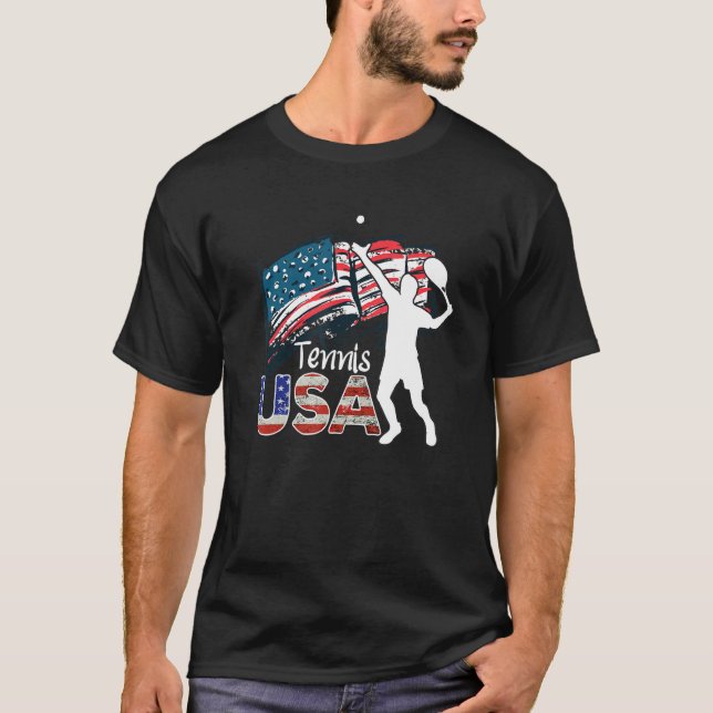 USA flag tennis, US flag tennis, tennis, tennis T-Shirt (Vorderseite)