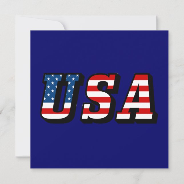 USA Flag Text Einladung (Vorderseite)