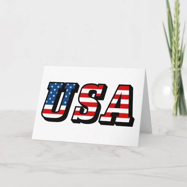 USA Flag Text Grußkarte Karte (Vorderseite)