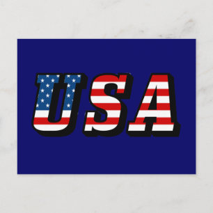 USA Flag Text Postkarte