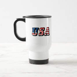 USA Flag Text Reisebecher
