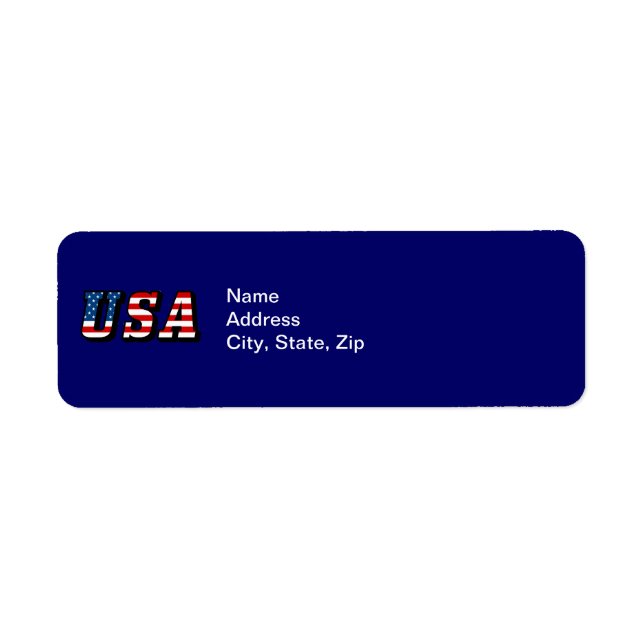 USA Flag Text Rücksendeadresse Label (Vorne)