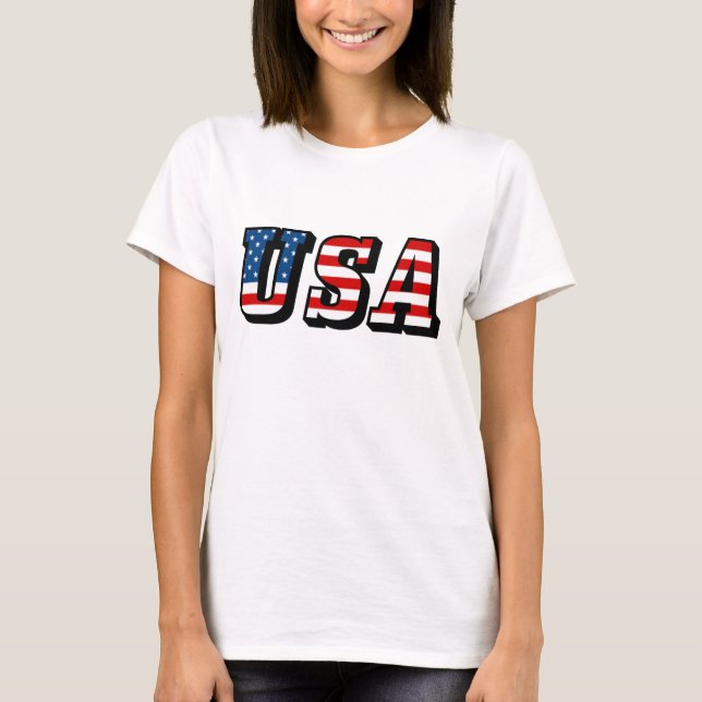 USA Flag Text T - Shirt (Vorderseite)