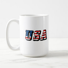 USA Flag Text Tasse