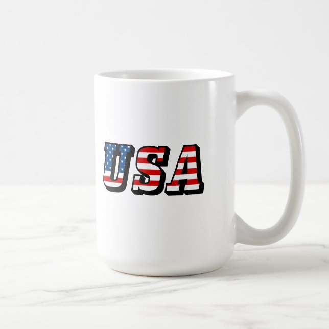 USA Flag Text Tasse (Rechts)
