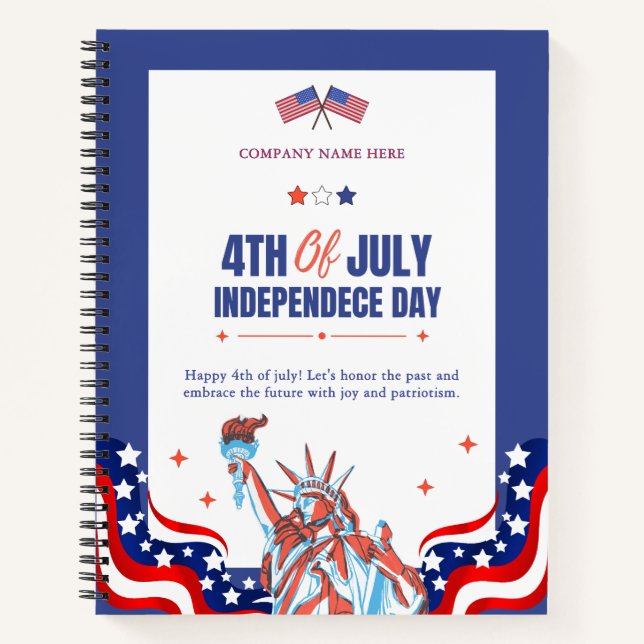 USA Flag Thema Corporate Office Custom 4. Juli Notizbuch (Vorderseite)