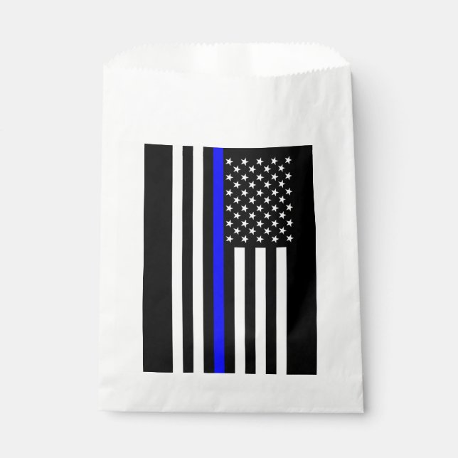 USA Flag Thin Blue Line Symbolisches Memorial auf  Geschenktütchen (Vorderseite)